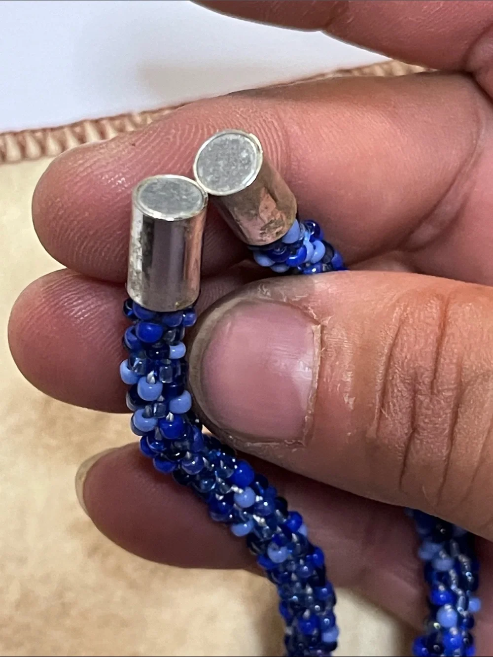 Handcrafted Blue Beaded Statement Necklace